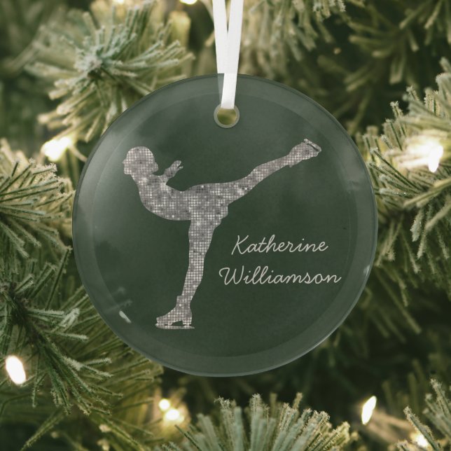 Benutzerdefinierter Skaten-Ice-Skaten-Silberschimm Ornament Aus Glas (InSitu)