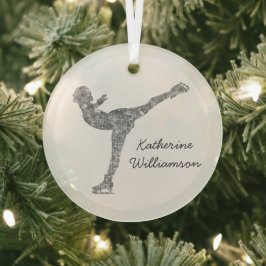 Benutzerdefinierter Skaten-Ice-Skaten-Silberschimm Ornament Aus Glas