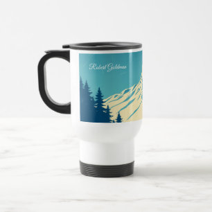 Benutzerdefinierter Ski Club Aspen Retro 70er Jahr Reisebecher