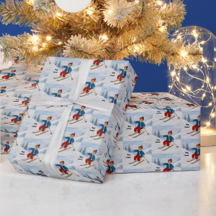 Benutzerdefinierter Skifahrer Geschenkpapier