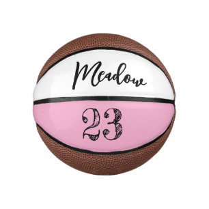 Benutzerdefinierter Skriptname Nummer Schwarz Weiß Mini Basketball