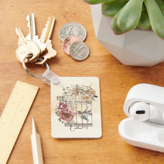 Benutzerdefinierter Skripttext, der einen Aquarell Schlüsselanhänger (Schreibtisch)