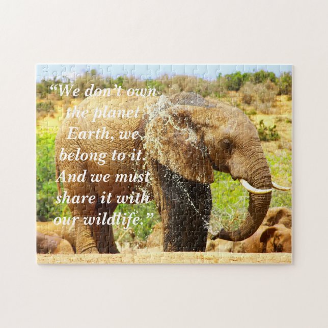 Benutzerdefinierter Slogan/Elephant-Splash zum Sch Puzzle (Horizontal)