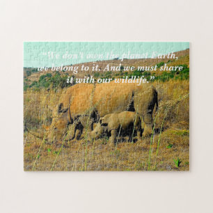 Benutzerdefinierter Slogan/Rhino-Schild zur Erhalt Puzzle
