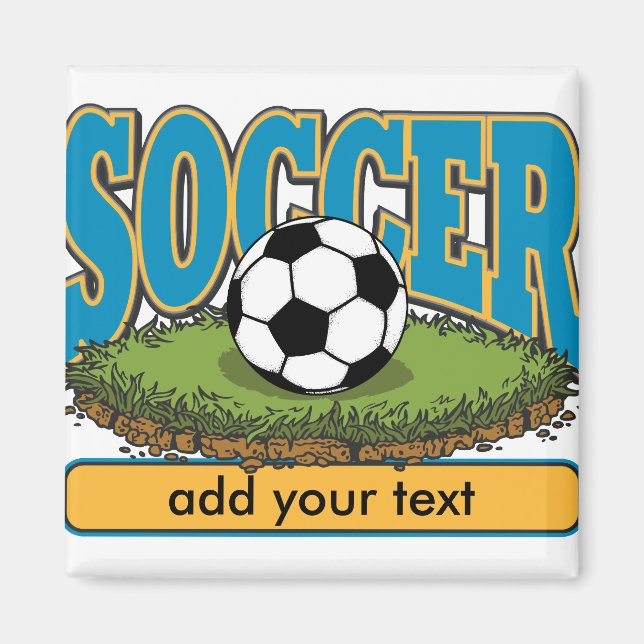 Benutzerdefinierter Soccer Hinzufügen von Text Magnet (Vorne)