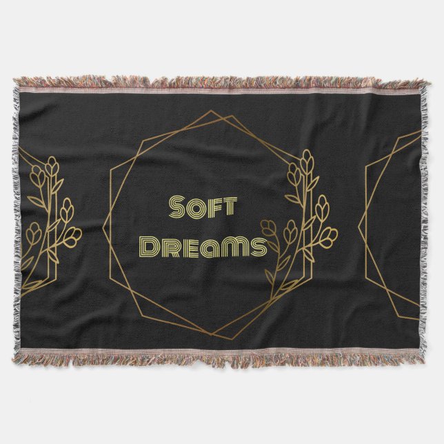 Benutzerdefinierter Soft Dreams Textname hellgelbe Decke (Vorderseite)