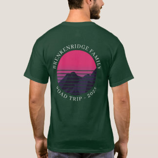 Benutzerdefinierter Sonnenuntergang Retro-Familien T-Shirt
