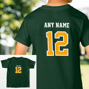 Benutzerdefinierter Spielerzahl Name Sport Grün Ge T-Shirt