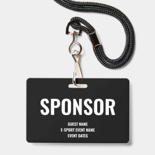 Benutzerdefinierter Sponsor-Zugang Minimalist E-Sp Ausweis