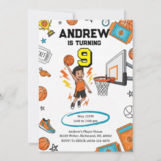Benutzerdefinierter Sport Basketball Geburtstag Einladung