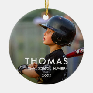 Benutzerdefinierter Sportfoto-Schmuck Keramik Ornament