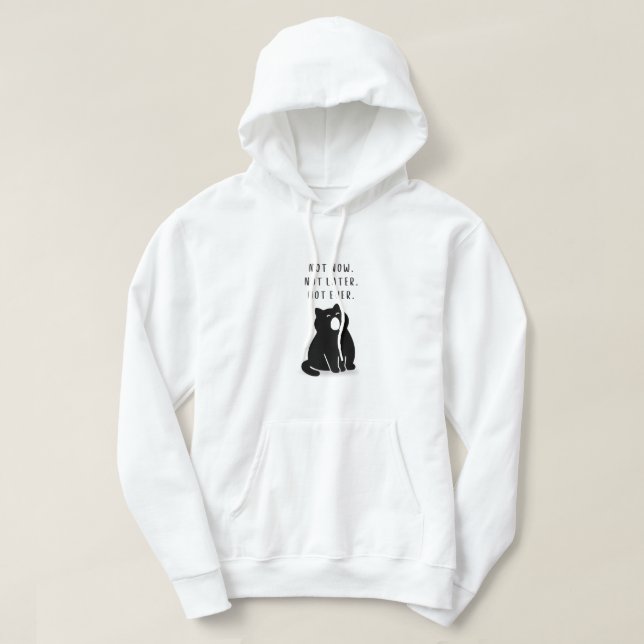 Benutzerdefinierter Spruch Niemals Lustige Katze H Hoodie (Design vorne)