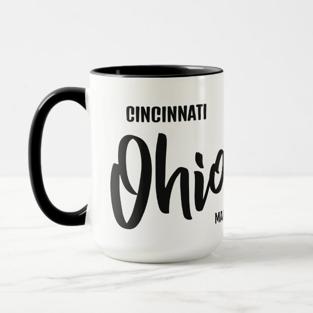 Benutzerdefinierter Standort & Name Ohio Tasse (Links)