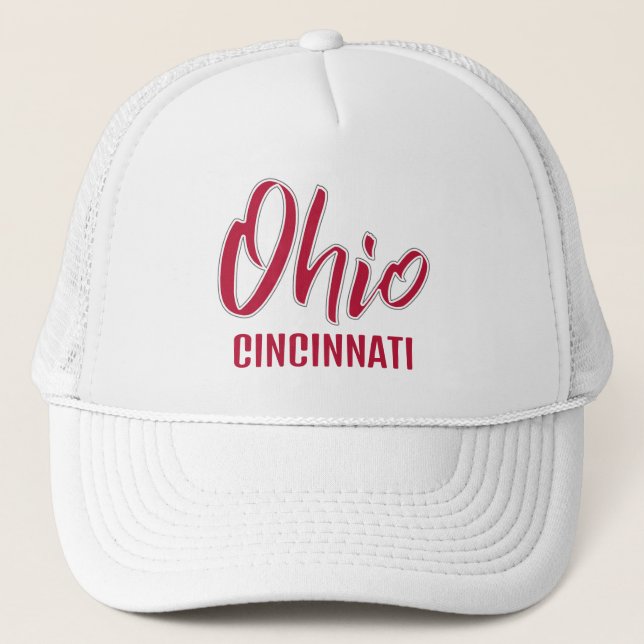 Benutzerdefinierter Standort Ohio Truckerkappe (Vorderseite)