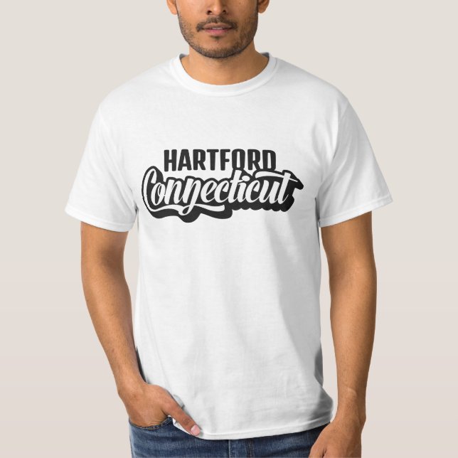 Benutzerdefinierter Standort & Text Connecticut T-Shirt (Vorderseite)