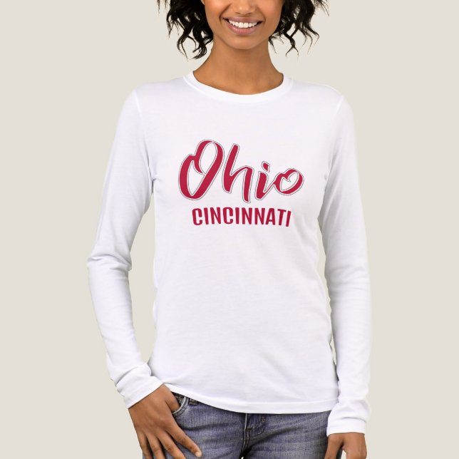 Benutzerdefinierter Standort & Text Ohio Tri-Blend Shirt (Vorderseite)