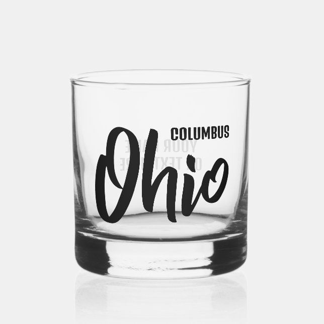 Benutzerdefinierter Standort & Text Ohio Whiskyglas (Vorderseite)