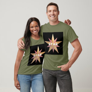 Benutzerdefinierter Star-Text-Ermüdung Grüner T - T-Shirt