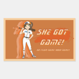 Benutzerdefinierter Sticker für weibliche Baseball