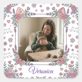 Benutzerdefinierter Sticker mit Katze-Mama-Foto & 