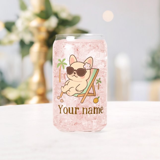 Benutzerdefinierter Strandhund Glas (Insitu (Hochzeit))