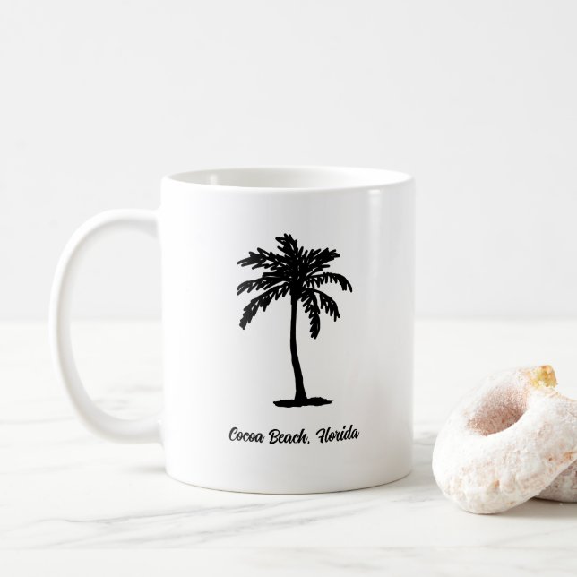 Benutzerdefinierter Strandpalmenbaum Nautical Kaffeetasse (Mit Donut)