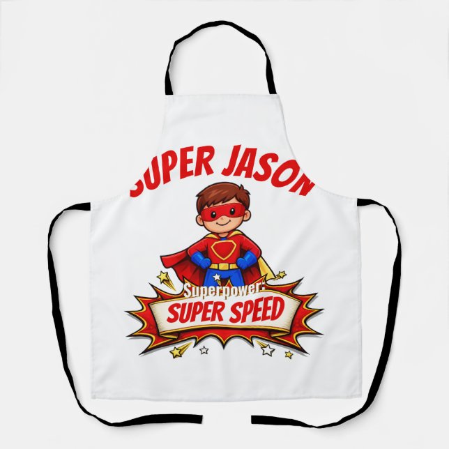 Benutzerdefinierter Superheldenname und Superkraft Schürze (Vorderseite)