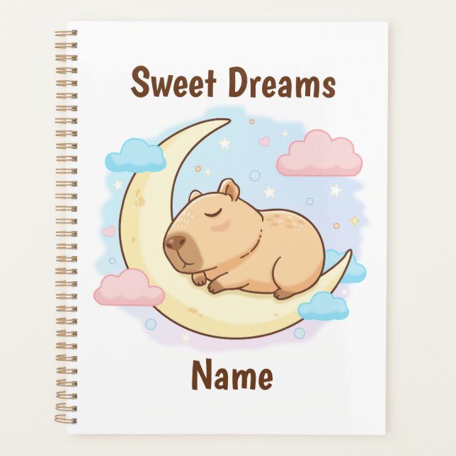 Benutzerdefinierter Süße Träume Capybara Planer (Vorderseite)