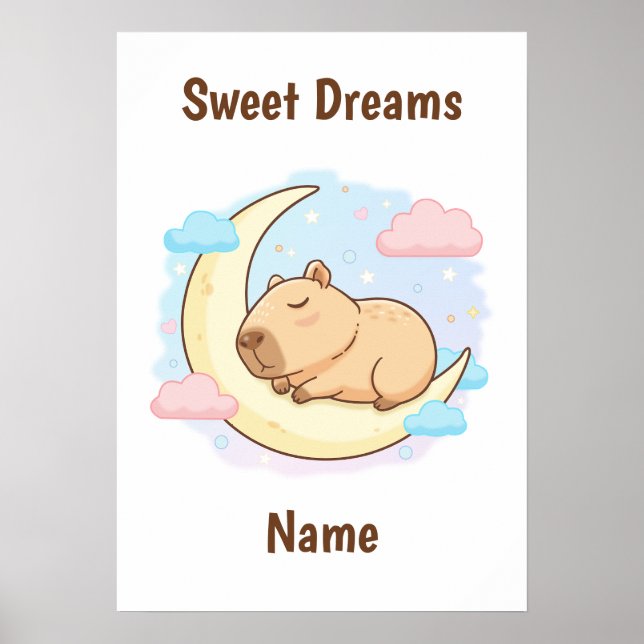 Benutzerdefinierter Süße Träume Capybara Poster (Vorne)