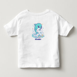 Benutzerdefinierter süßer Delfin mit Blasen-Splash Kleinkind T-shirt