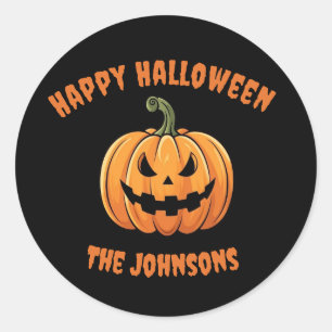 Benutzerdefinierter Süßer Gruseliger Kürbis Frohes Runder Aufkleber