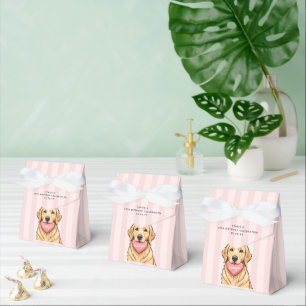 Benutzerdefinierter süßer Hund mit rosa Herz Danke Geschenkschachtel