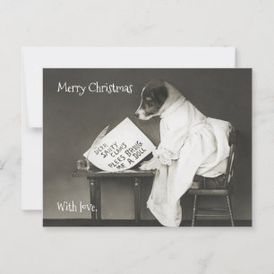 Benutzerdefinierter süßer Hund modernes Weihnachts Postkarte