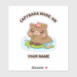 Benutzerdefinierter süßer Kawaii-Capybara-Modus Aufkleber