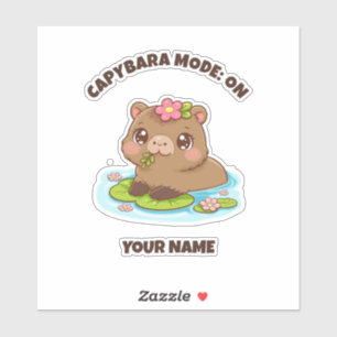 Benutzerdefinierter süßer Kawaii-Capybara-Modus Aufkleber