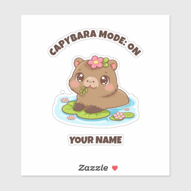 Benutzerdefinierter süßer Kawaii-Capybara-Modus Aufkleber (Blatt)