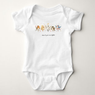 Benutzerdefinierter süßer Tanzvögel Baby-Body Baby Strampler