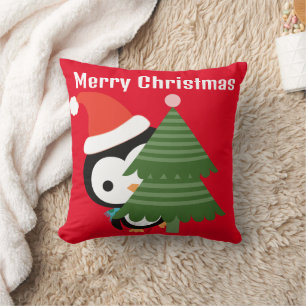 Benutzerdefinierter süßer Weihnachts-Pinguin-Kinde Kissen