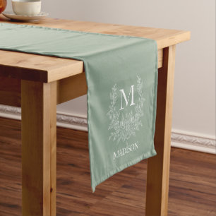 Benutzerdefinierter Tabellenrunner für Monogramm - Kurzer Tischläufer