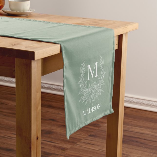 Benutzerdefinierter Tabellenrunner für Monogramm - Kurzer Tischläufer (Beispiel)