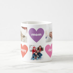 Benutzerdefinierter Tag der Mama mit mehrfarbigem Kaffeetasse