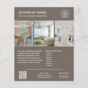 Benutzerdefinierter Taupe-Minimalistischer-Marketi Flyer
