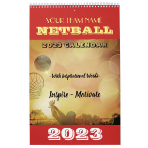 Benutzerdefinierter Teamname 2023 Netball-Kalender Kalender