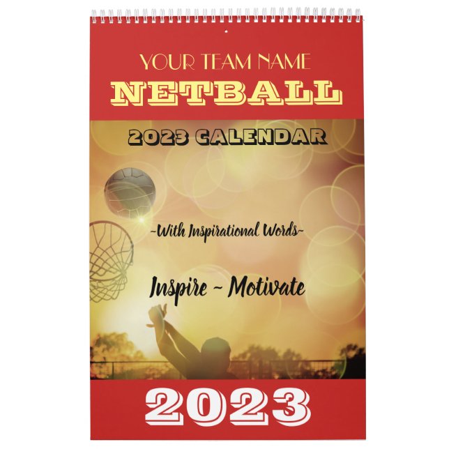Benutzerdefinierter Teamname 2023 Netball-Kalender Kalender (Titelbild)