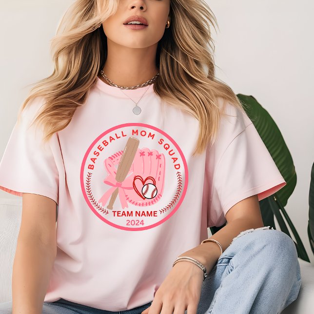 Benutzerdefinierter Teamname für die Baseball-Mama T-Shirt (Baseball Mom Sport Custom Shirt)