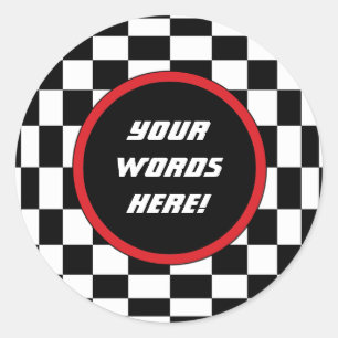 Benutzerdefinierter Text am Checkplatz Runder Aufkleber
