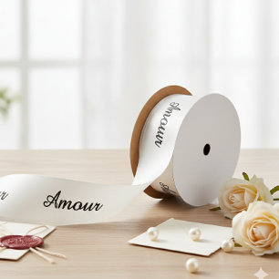 Benutzerdefinierter Text Amour Personalisiertes fr Satinband