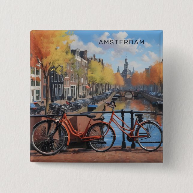 Benutzerdefinierter Text Amsterdam Button (Vorderseite)