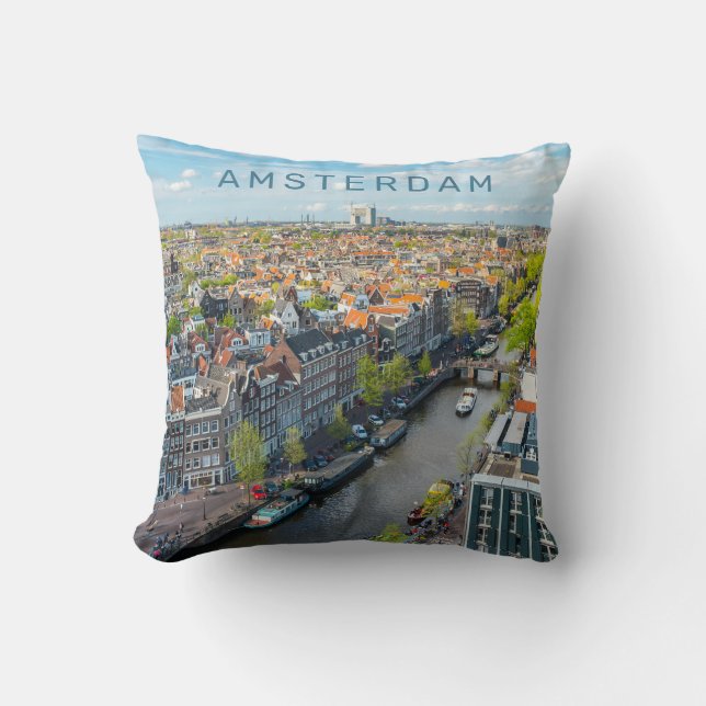 Benutzerdefinierter Text Amsterdam Kissen (Vorderseite)