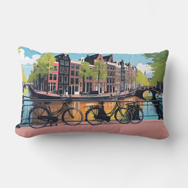 Benutzerdefinierter Text Amsterdam Lendenkissen (Vorderseite)